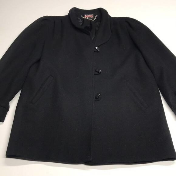 NEW YORK GIRL - Womens large Black Wool Coat - Picture 1 of 5